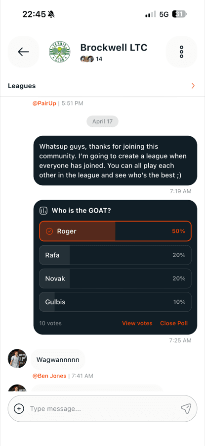 PairUp community feed